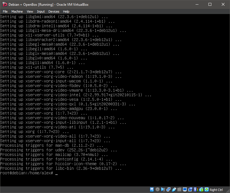 Running 'apt install xorg'